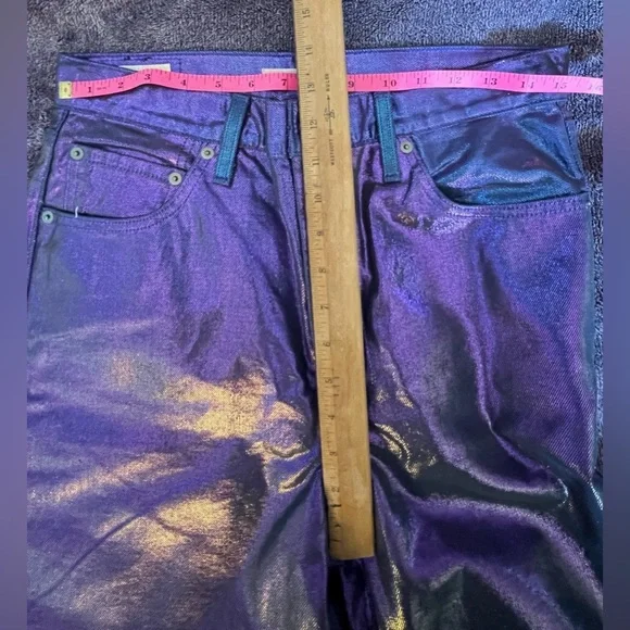 Levi’s Ribcage Metallic Purple Jeans 30 - Picture 8 of 9
